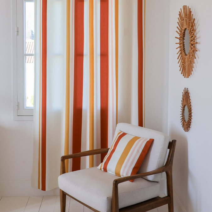 Fabric by the metre for made-to-measure curtains in Basque stripes, contemporary style decoration