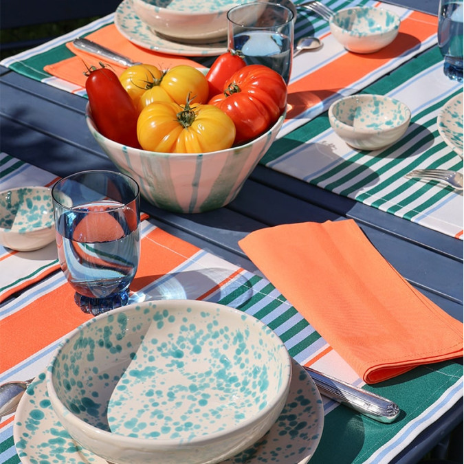 Set de Table Enduit Orio Riviera en 100% coton anti-taches Jean-Vier
