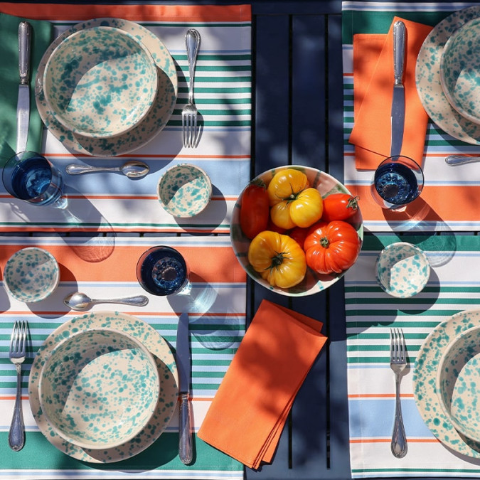 Set de Table Enduit Orio Riviera en 100% coton anti-taches Jean-Vier