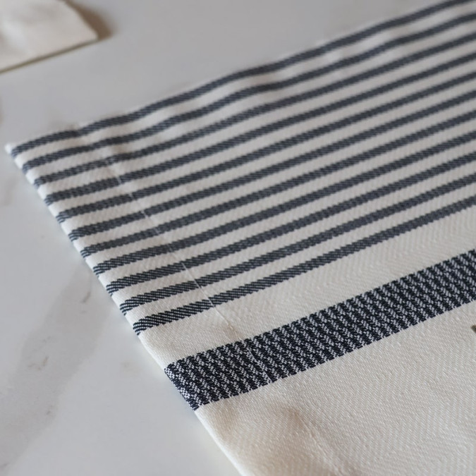 Set de Table Enduit Berrain Fusain en 100% coton anti-taches