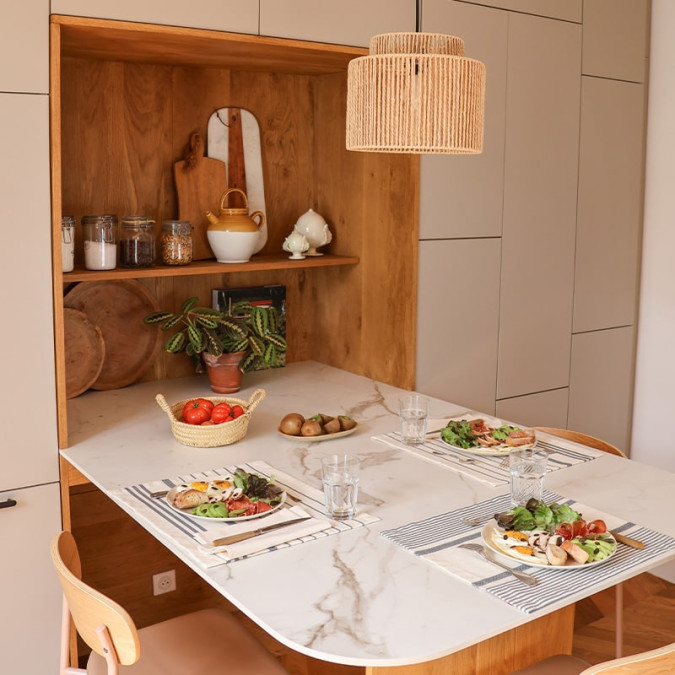 Set de Table Enduit Berrain Fusain en 100% coton anti-taches