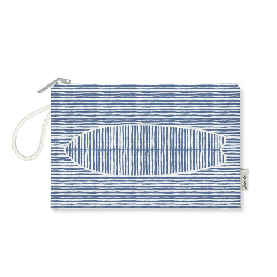 Pochette plate bleu motif surf en coton