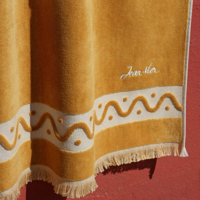 Drap de plage en coton marron à motif soleil cartes de tarot