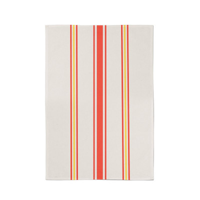 100% cotton kitchen towel with red and yellow stripes