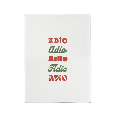 essuie-mains en coton absorbant  inscription basque adio rouge et vert