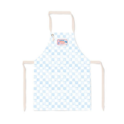 Tablier en coton avec sangles réglables bleu à motif sardines