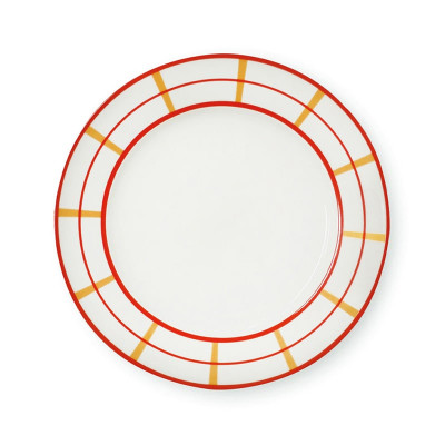 Assiette Creuse Josephine Brindos Jaune - Rouge en porcelaine de qualité