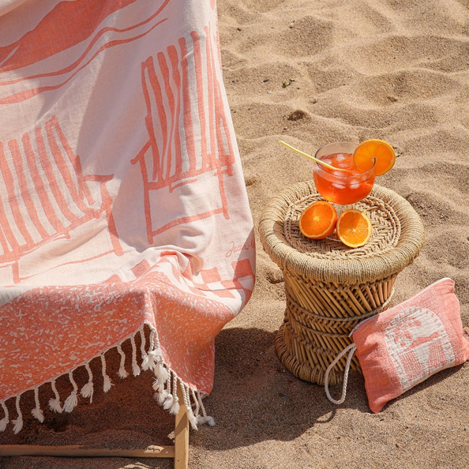 Fouta de plage 100% coton à motif tendance style dolce vita