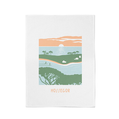 Essuie-mains illustration paysage hossegor en coton