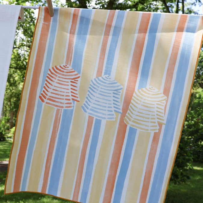 Haize Cabines Multicolour 100% cotton tea towel printed