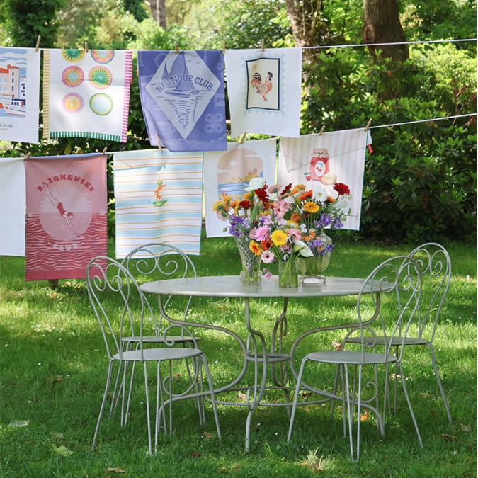 Haize Cerises Multicolour cotton tea towel