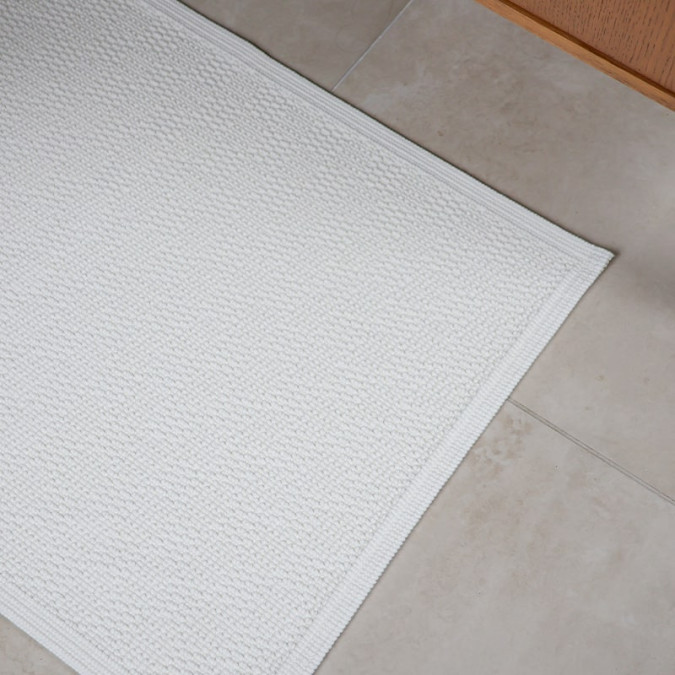 100% cotton white bath mat for elegant bathroom decoration
