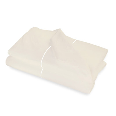 Housse de couette en satin de coton haut de gamme crème et ivoire