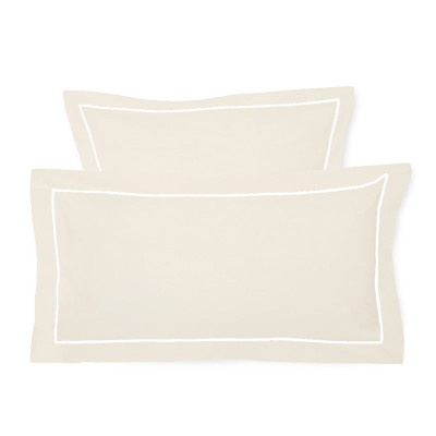 Pillowcase made from 100% cotton satin in plain ivory and cream, premium quality