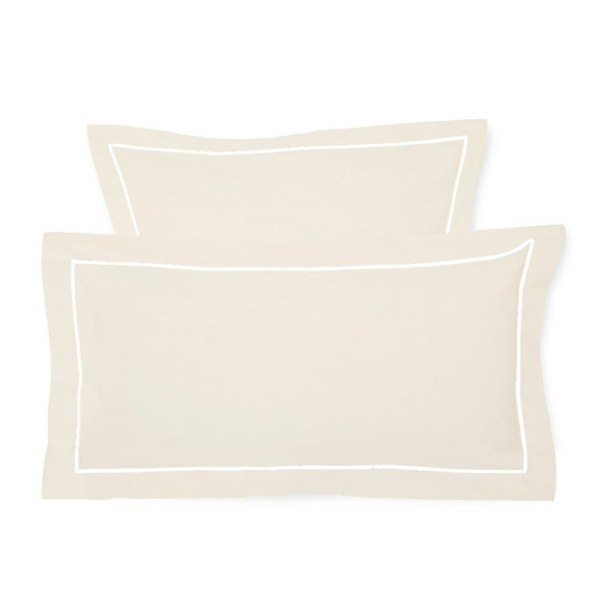 Pillowcase made from 100% cotton satin in plain ivory and cream, premium quality