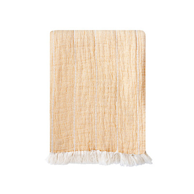 Plaid Azur Jaune en coton tout doux pour décorer votre chambre