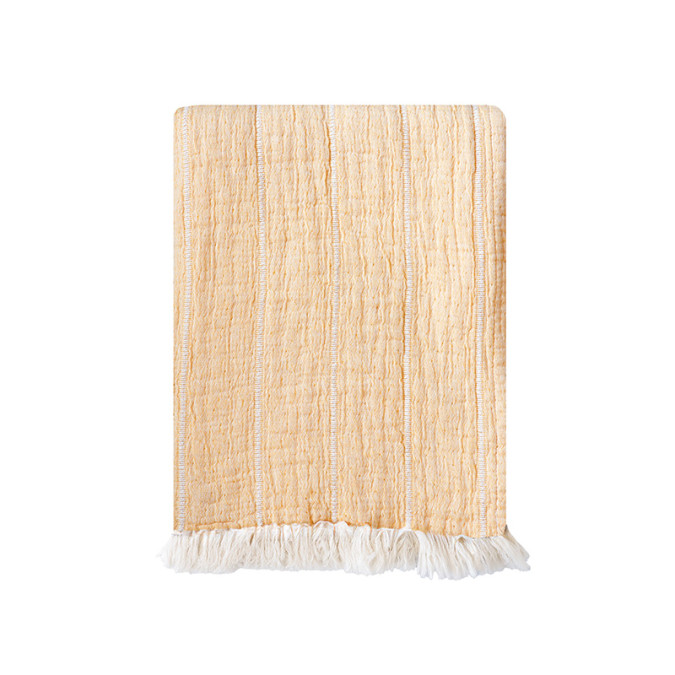 Plaid Azur Jaune en coton tout doux pour décorer votre chambre