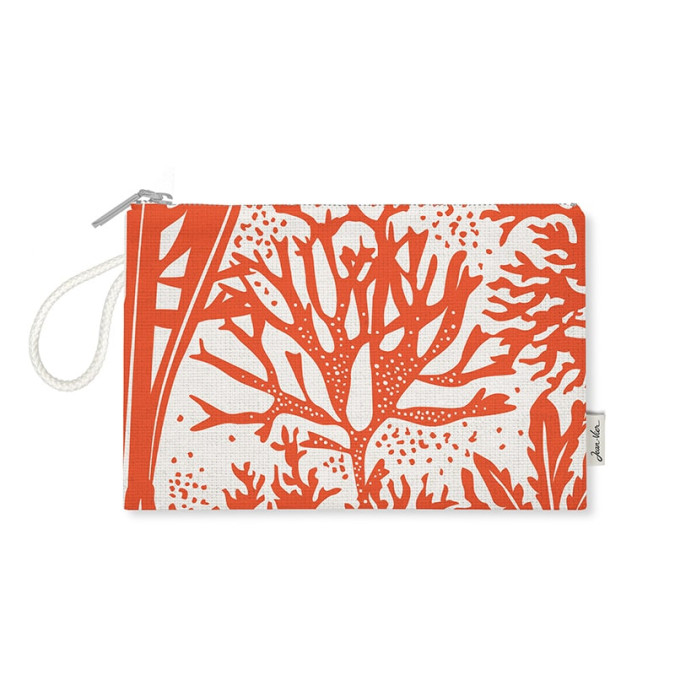 Pochette Plate en coton Anemone Corail pour aller à la plage