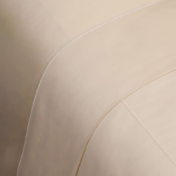 Drap plat 100% coton beige et blanc pour décoration de lit raffinée et élégante