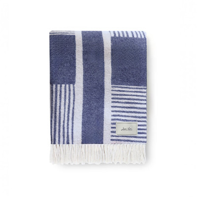 Goxo Lauza Sky Blue throw in Jacquard-woven wool and cashmere
