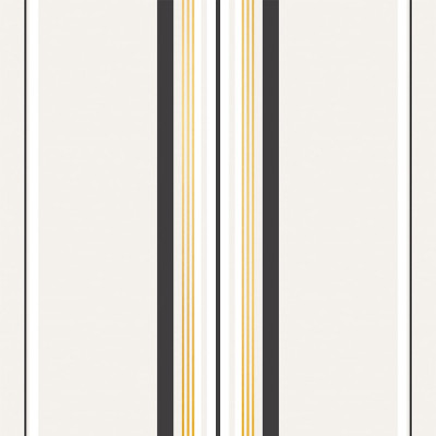 Tela por metros para manteles navideños a medida con rayas beige, negro y dorado.