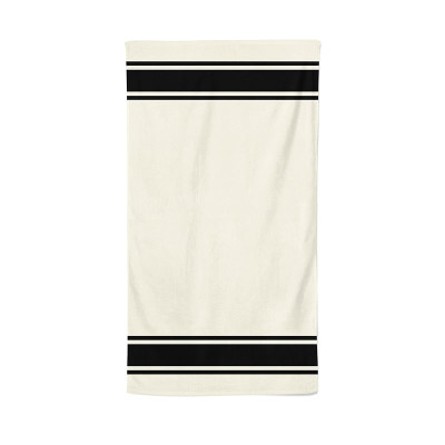 Plaza Ecru/Black cotton shower towel worthy of luxury hotels
