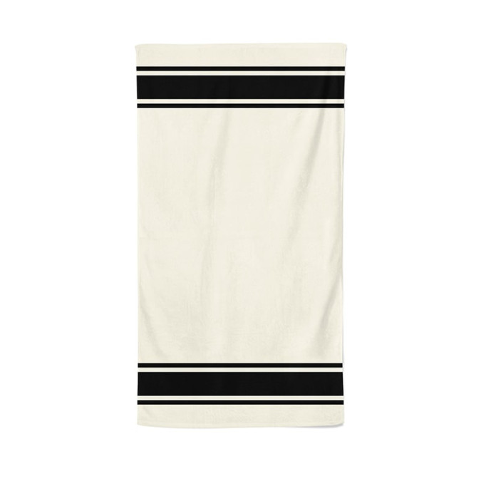 Drap De Douche Plaza Ecru/Noir en coton digne des grands hôtels