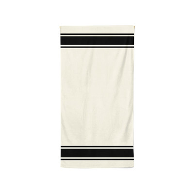 Plaza Ecru/Black cotton bath towel with a sleek design