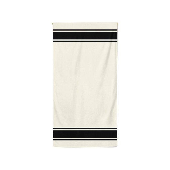 Plaza Ecru/Black cotton bath towel with a sleek design
