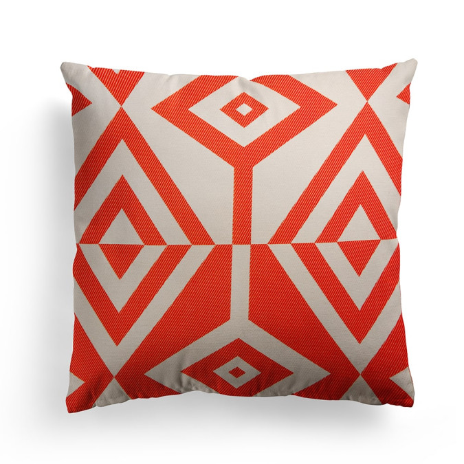Artez Garance cushion cover in red cotton, woven in Jacquard