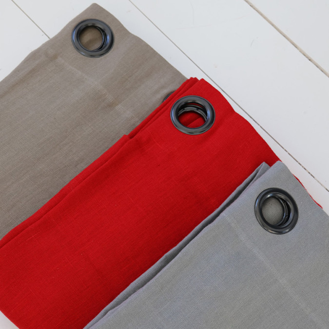 rideau en lin rouge, gris, beige haut de gamme