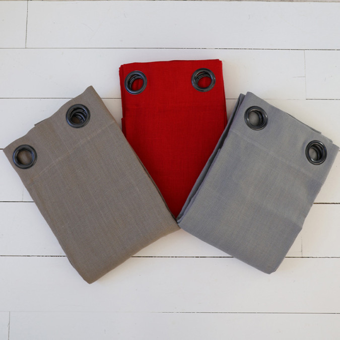 Rideau à oeillet en lin haut de gamme pour décoration salon chic