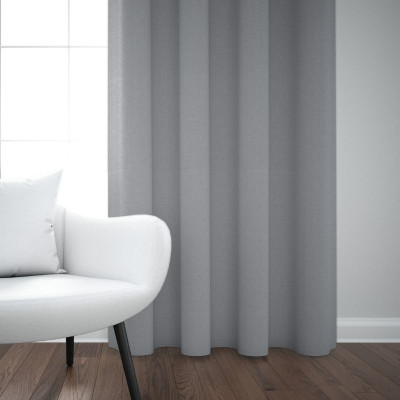 rideau en lin gris attache oeillet haute qualité