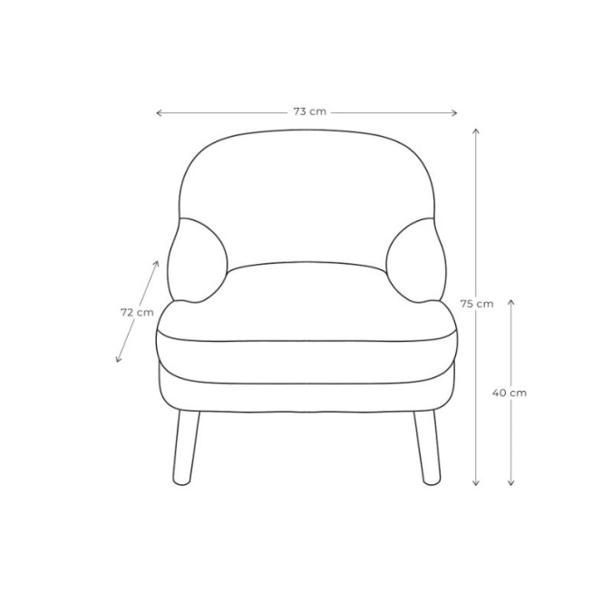Sillón Goran Ortzadar negro con rayas anchas