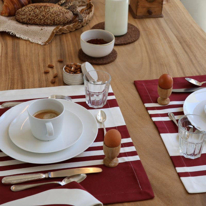 Lot de 4 sets de table Pampelune Rouge Basque