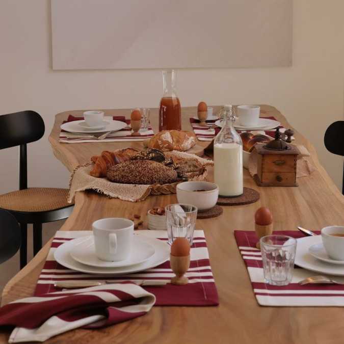 Lot de 4 sets de table Pampelune Rouge Basque