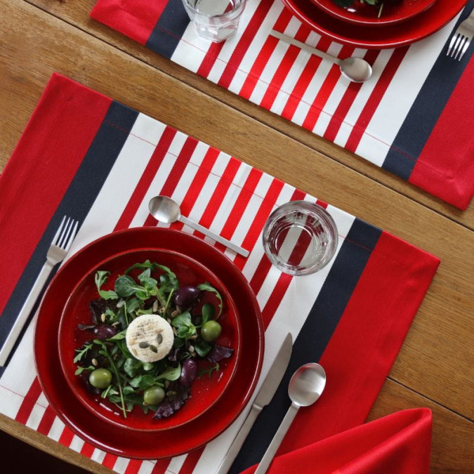 Lot de 4 sets de table Ainhoa Piment