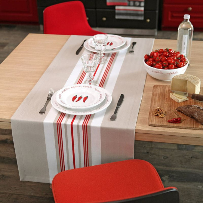 Lot de 2 chemins de table Donibane Fraise