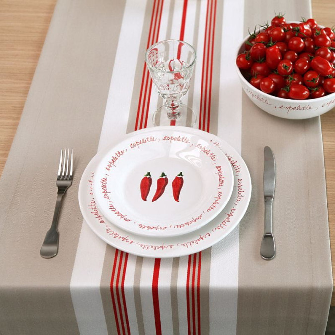 Lot de 2 chemins de table Donibane Fraise