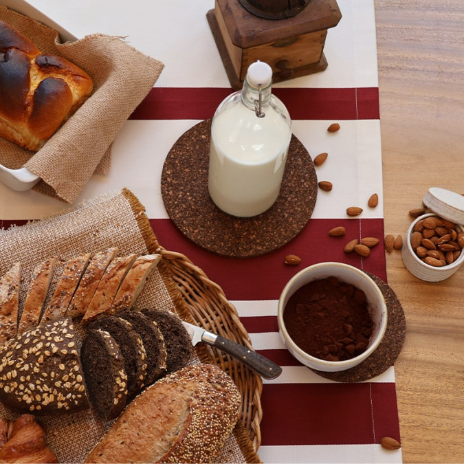 Lot de 2 chemins de table Pampelune Rouge Basque