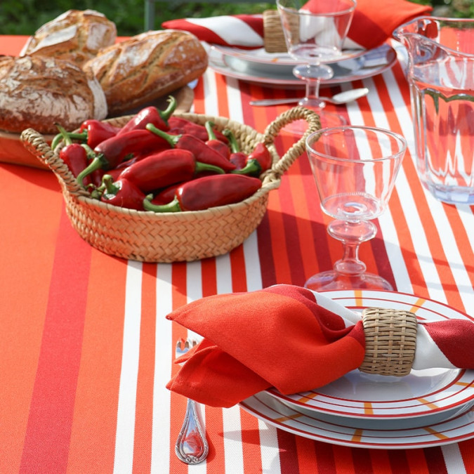 Assiette creuse basque Josephine Brindos Jaune - Rouge