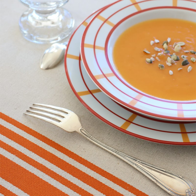 Assiette plate basque Josephine Brindos Jaune - Rouge | Jean-Vier