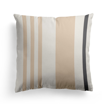Beige striped square cushion cover for Basque decoration