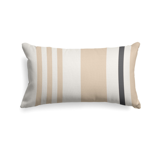 Funda de cojín rectangular con rayas vascas beige
