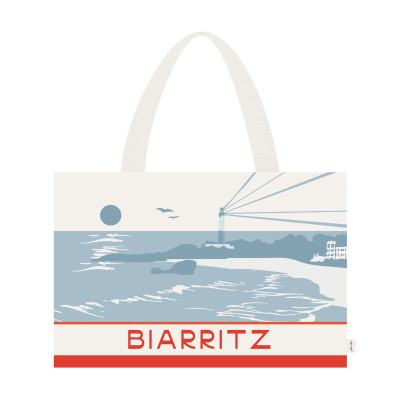 Bolsa de playa Biarritz azul y roja