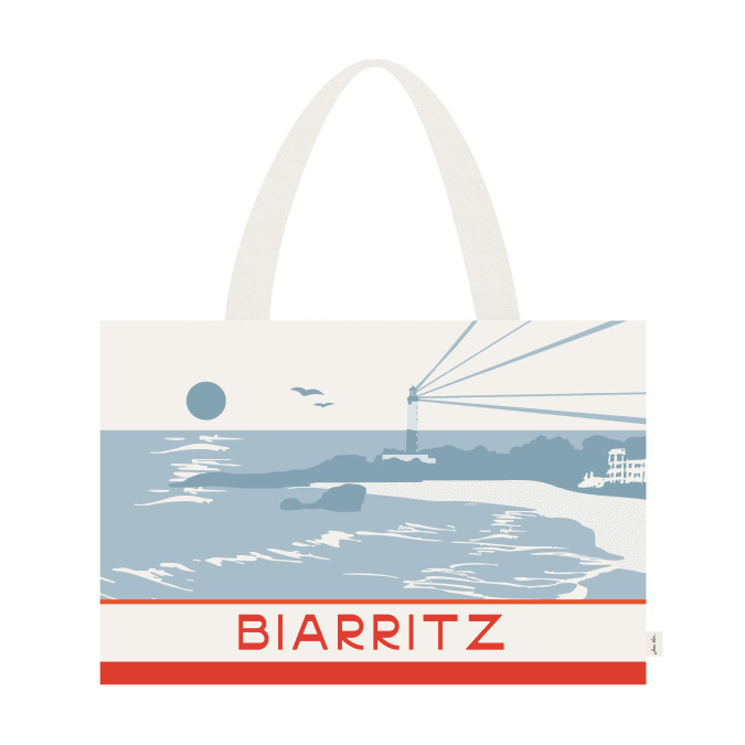 Bolsa de playa Biarritz azul y roja