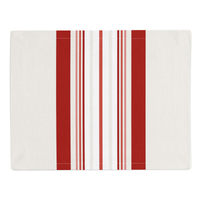 100% cotton Basque red striped table mat