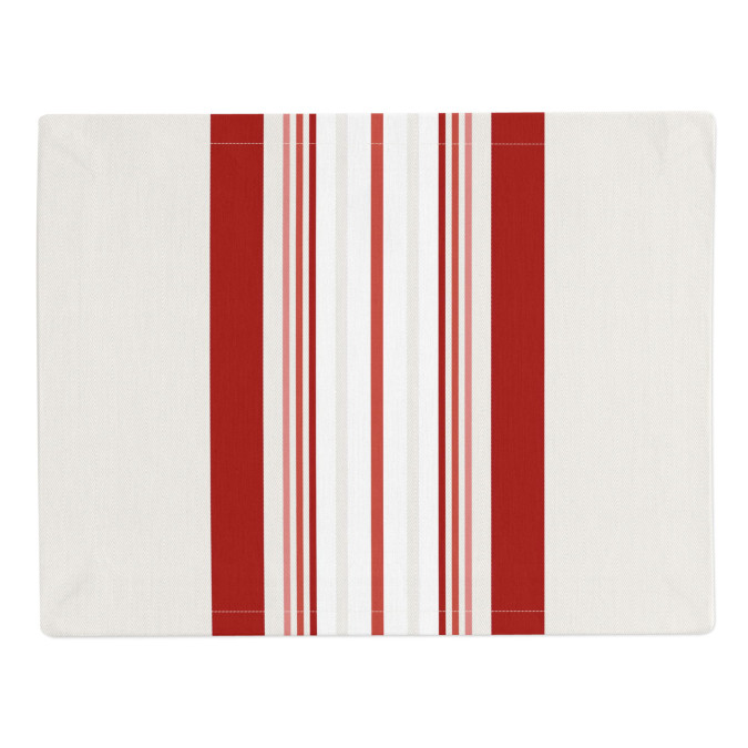 100% cotton Basque red striped table mat