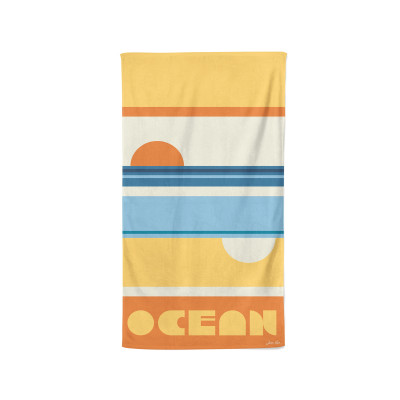 colourful beach towel 100% cotton with sunrise and sunset pattern
