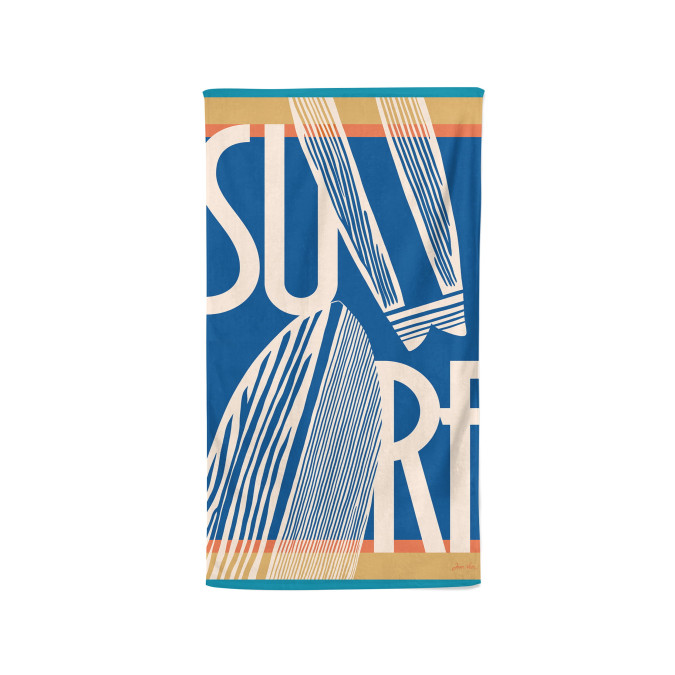 100% cotton velour and terry beach towel inspired by surf and Atlantic ocean